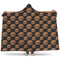 Cheeseburger Pattern Print Hooded Blanket