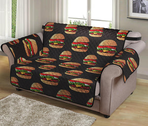 Cheeseburger Pattern Print Loveseat Protector