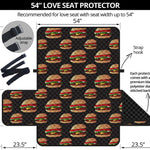 Cheeseburger Pattern Print Loveseat Protector