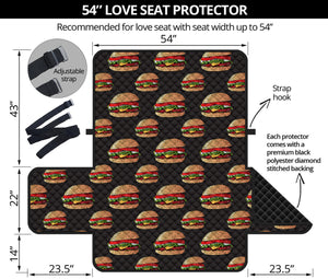 Cheeseburger Pattern Print Loveseat Protector