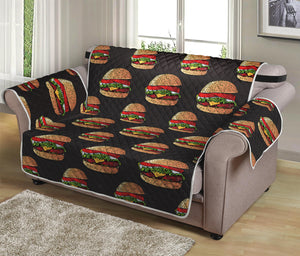 Cheeseburger Pattern Print Loveseat Protector