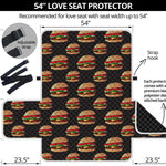 Cheeseburger Pattern Print Loveseat Protector