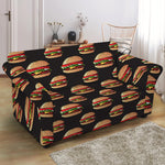 Cheeseburger Pattern Print Loveseat Slipcover