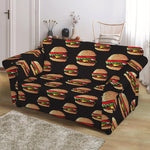 Cheeseburger Pattern Print Loveseat Slipcover