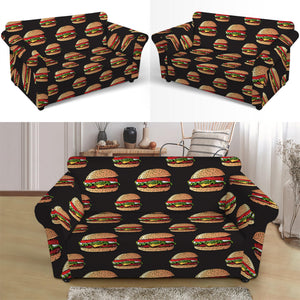 Cheeseburger Pattern Print Loveseat Slipcover