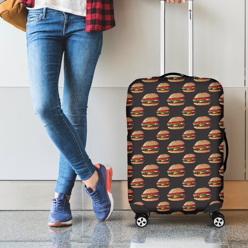 Cheeseburger Pattern Print Luggage Cover