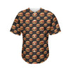 Cheeseburger Pattern Print Men's Baseball Jersey