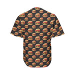 Cheeseburger Pattern Print Men's Baseball Jersey