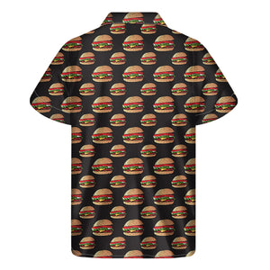 Cheeseburger Pattern Print Men's Short Sleeve Shirt