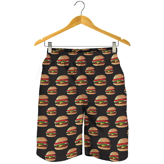 Cheeseburger Pattern Print Men's Shorts