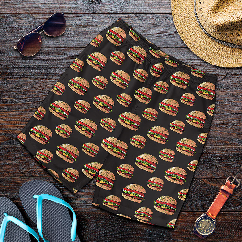 Cheeseburger Pattern Print Men's Shorts
