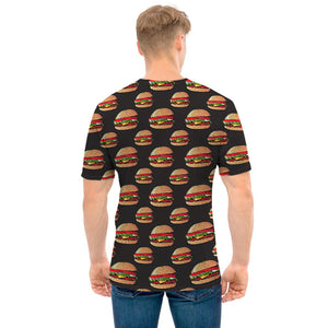 Cheeseburger Pattern Print Men's T-Shirt