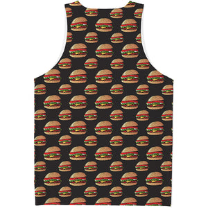 Cheeseburger Pattern Print Men's Tank Top