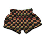 Cheeseburger Pattern Print Muay Thai Boxing Shorts