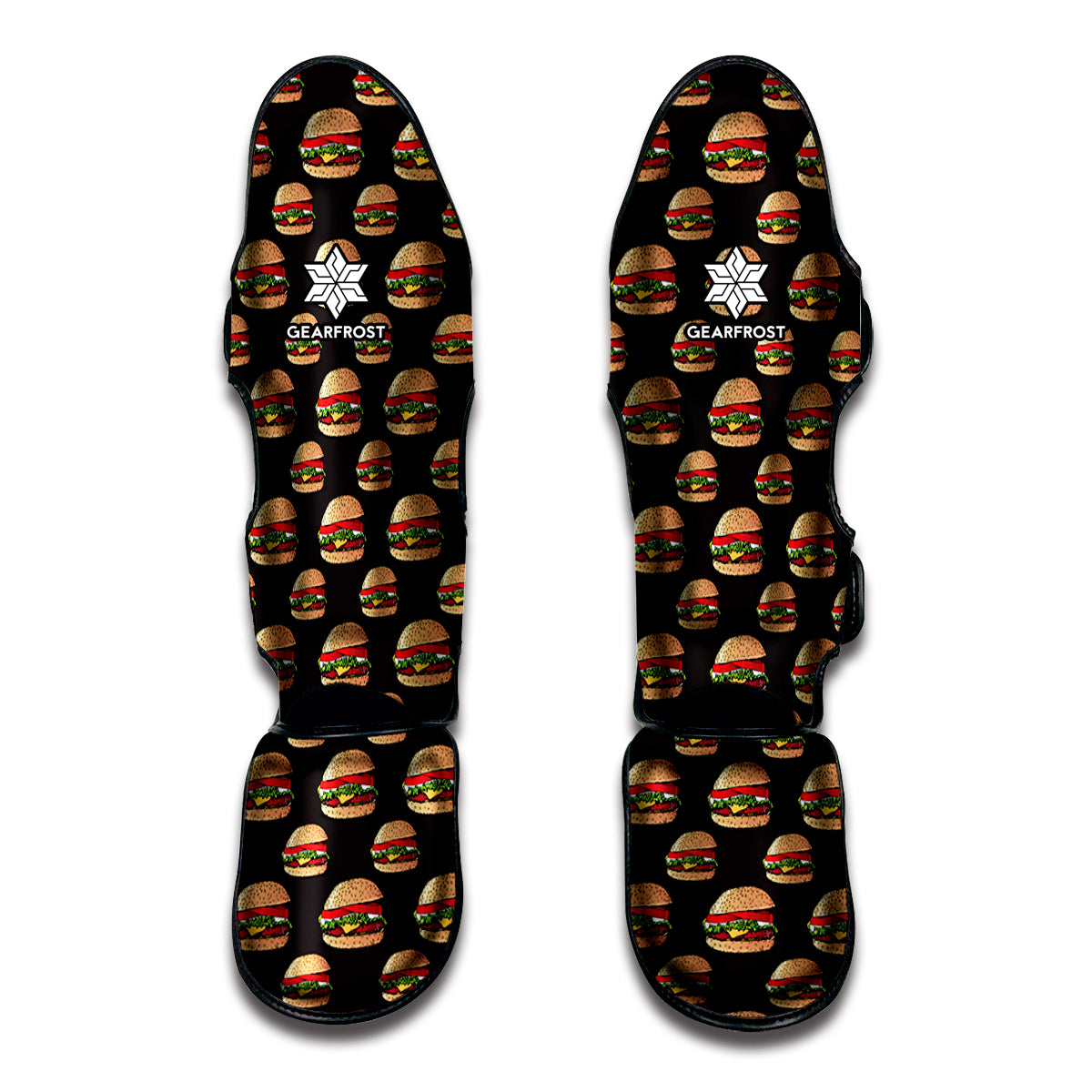 Cheeseburger Pattern Print Muay Thai Shin Guard