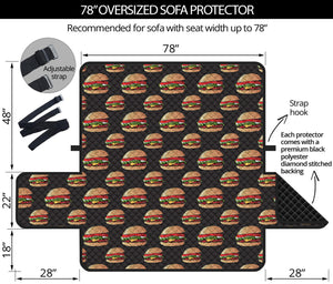 Cheeseburger Pattern Print Oversized Sofa Protector