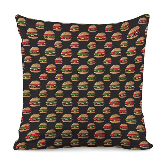 Cheeseburger Pattern Print Pillow Cover