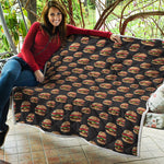 Cheeseburger Pattern Print Quilt