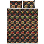 Cheeseburger Pattern Print Quilt Bed Set