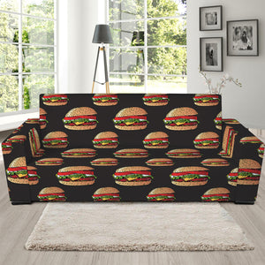 Cheeseburger Pattern Print Sofa Slipcover