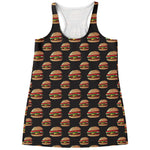 Cheeseburger Pattern Print Women's Racerback Tank Top