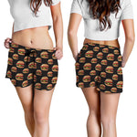 Cheeseburger Pattern Print Women's Shorts