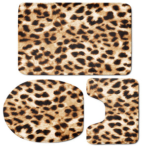 Cheetah Print 3 Piece Bath Mat Set