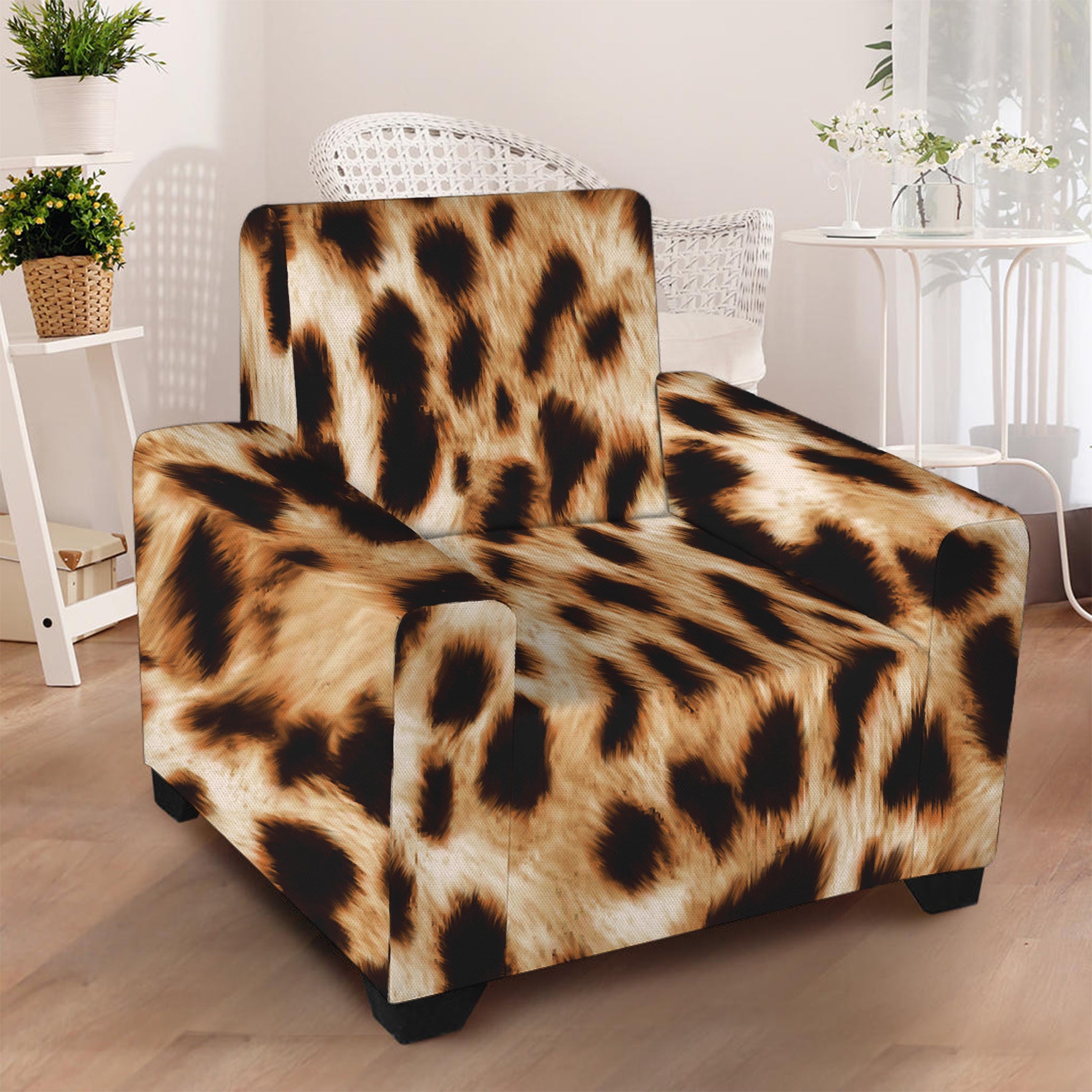 Cheetah Print Armchair Slipcover