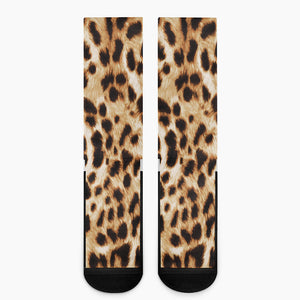 Cheetah Print Crew Socks