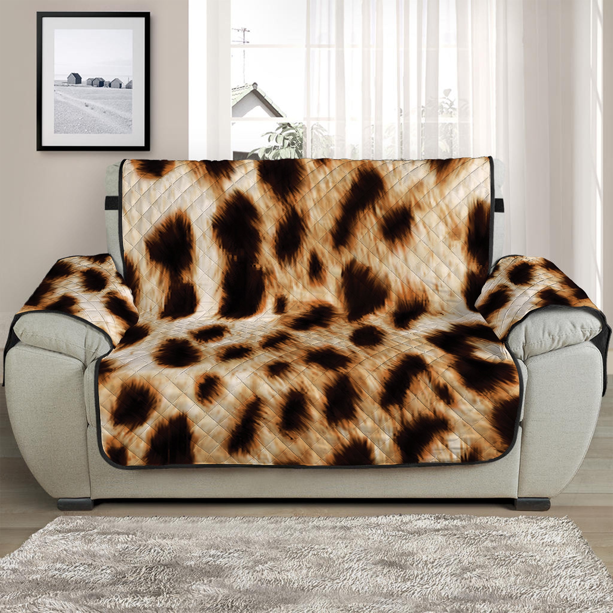 Cheetah Print Half Sofa Protector