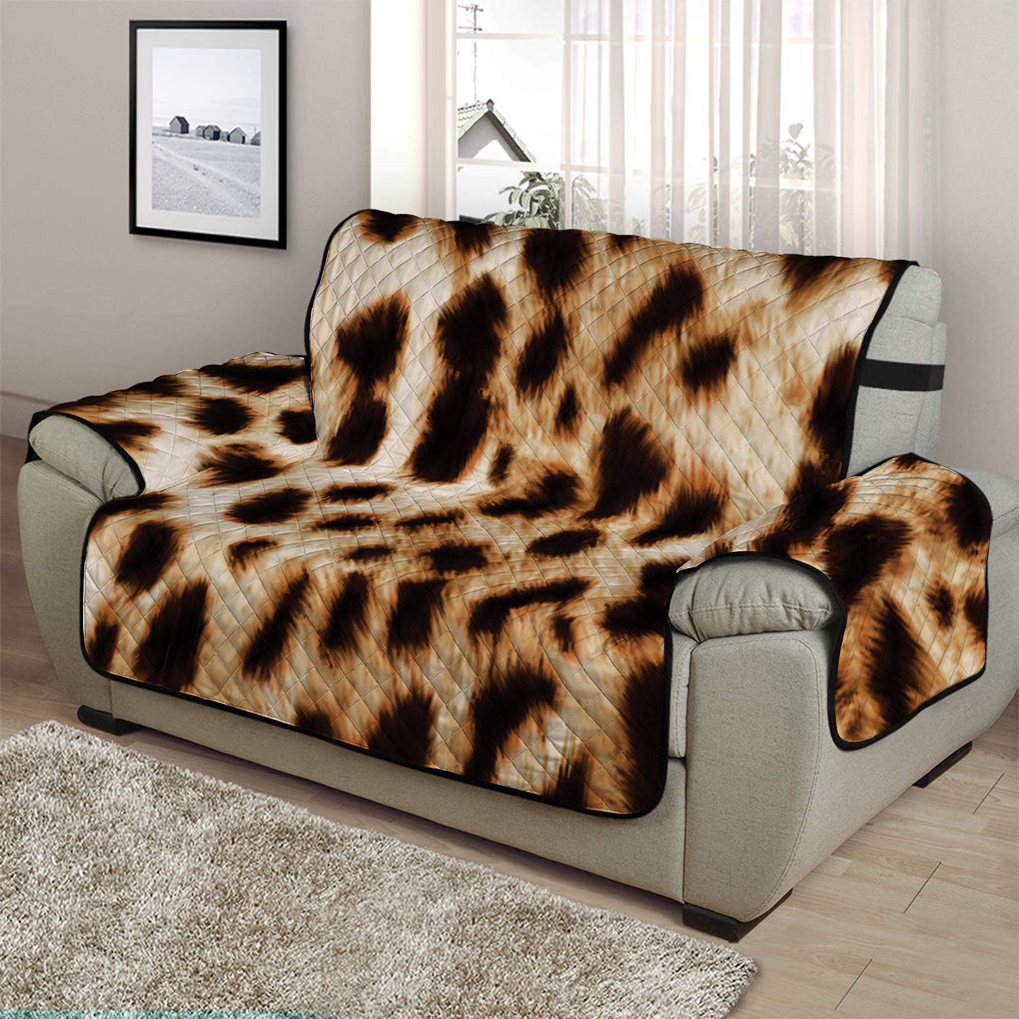 Cheetah Print Half Sofa Protector