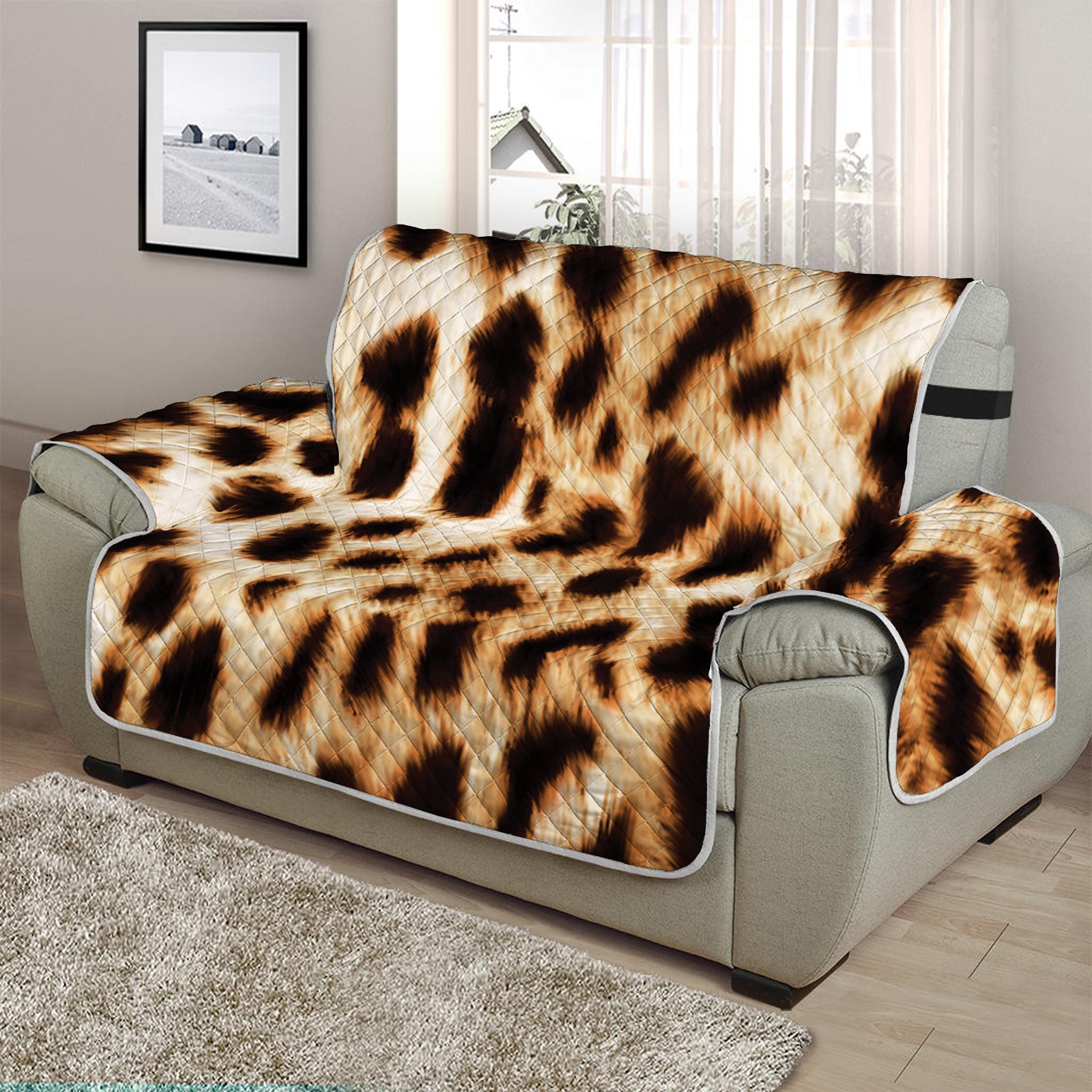 Cheetah Print Half Sofa Protector