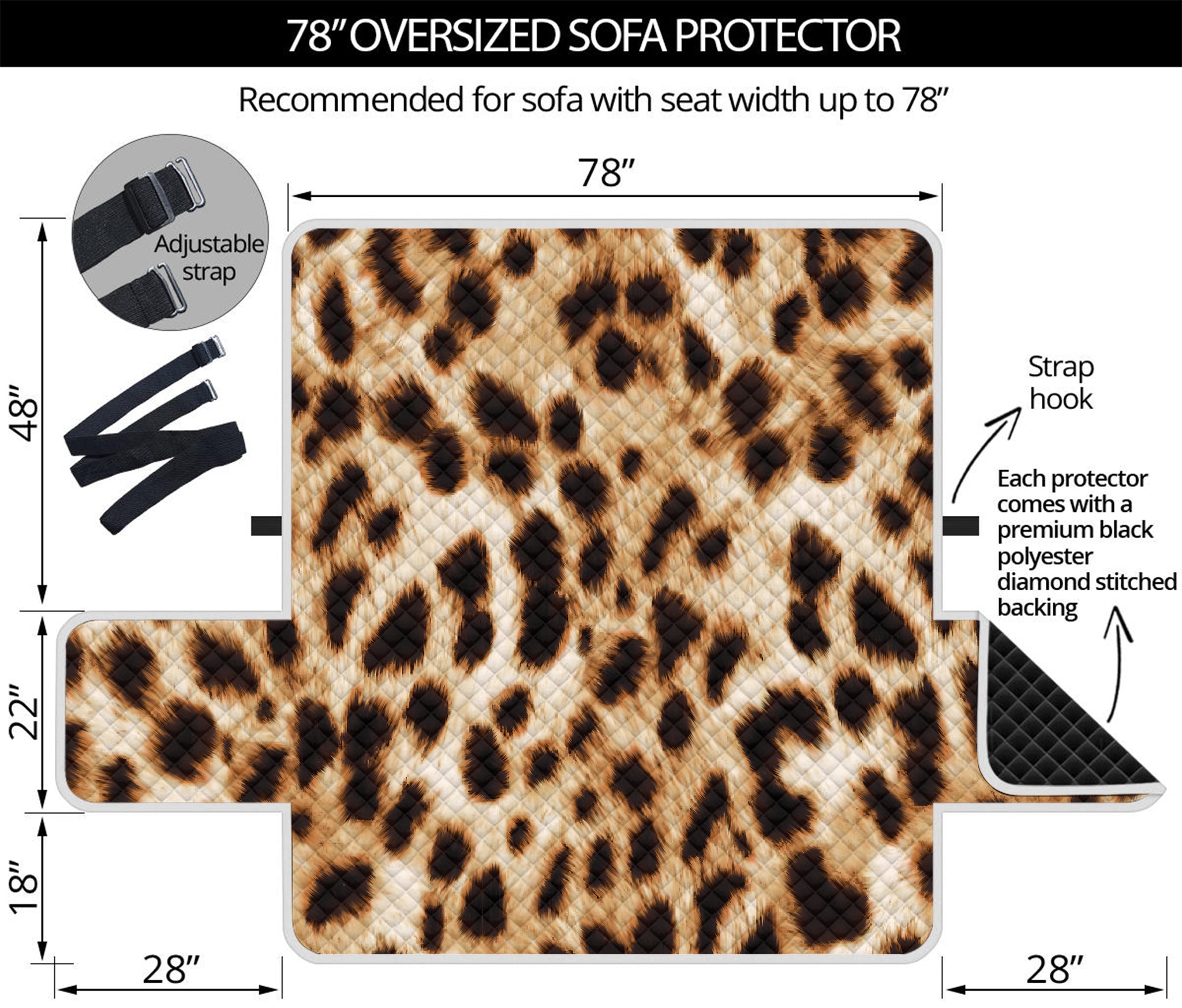 Cheetah Print Oversized Sofa Protector