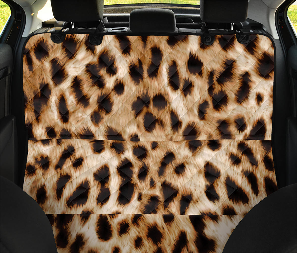 Cheetah Print Pet Car Back Seat Cover