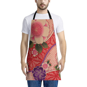 Cherry Blossom Kimono Pattern Print Apron