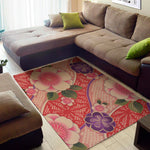 Cherry Blossom Kimono Pattern Print Area Rug