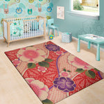 Cherry Blossom Kimono Pattern Print Area Rug