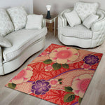 Cherry Blossom Kimono Pattern Print Area Rug