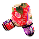 Cherry Blossom Kimono Pattern Print Boxing Gloves