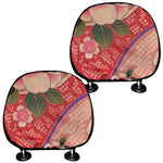 Cherry Blossom Kimono Pattern Print Car Headrest Covers