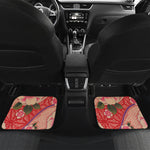 Cherry Blossom Kimono Pattern Print Front and Back Car Floor Mats