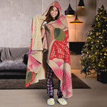 Cherry Blossom Kimono Pattern Print Hooded Blanket