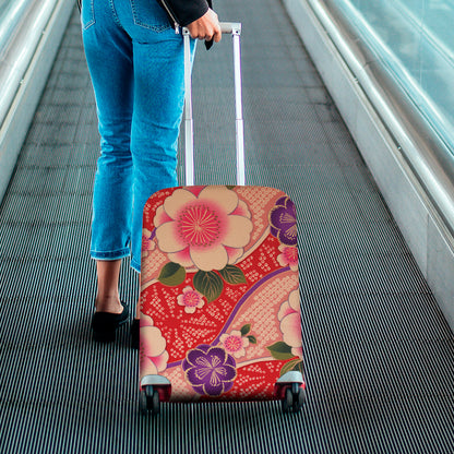 Cherry Blossom Kimono Pattern Print Luggage Cover