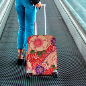 Cherry Blossom Kimono Pattern Print Luggage Cover