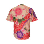 Cherry Blossom Kimono Pattern Print Men's Baseball Jersey