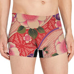 Cherry Blossom Kimono Pattern Print Men's Boxer Briefs