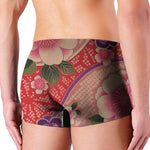 Cherry Blossom Kimono Pattern Print Men's Boxer Briefs