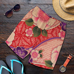 Cherry Blossom Kimono Pattern Print Men's Shorts