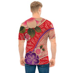 Cherry Blossom Kimono Pattern Print Men's T-Shirt