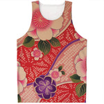 Cherry Blossom Kimono Pattern Print Men's Tank Top